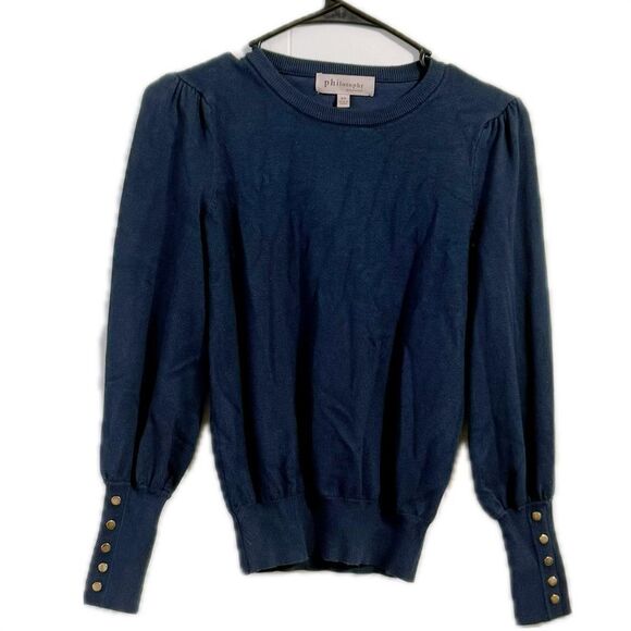 Philosophy Blue Crew Neck Sweater - Picture 1 of 5